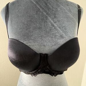 Wonderbra 36C Black Strapless Padded Push-up Multi wear 7644